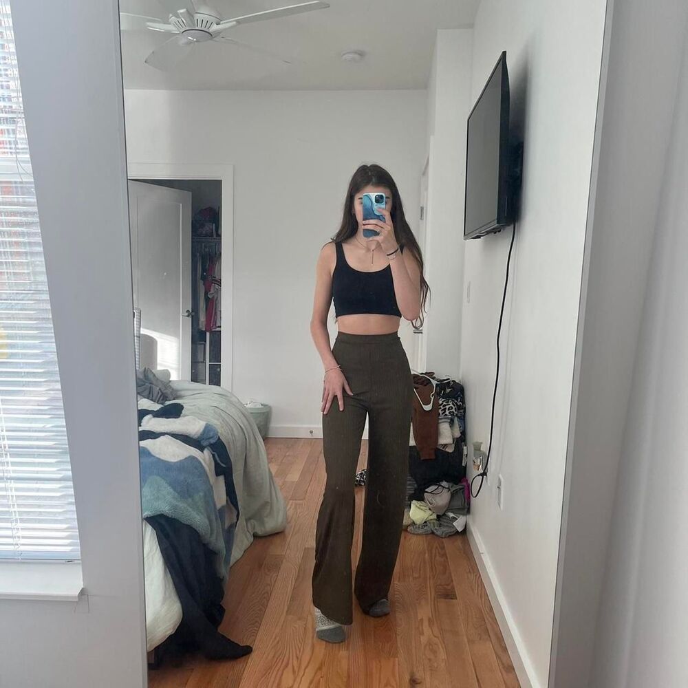 Women's Green Wide Leg Pants